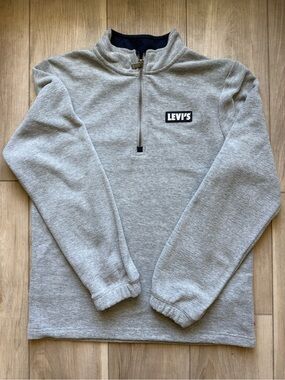 Levi's kids(13-15)years of age unisex  Grey Quarter-Zip Pullover Sweatshirt